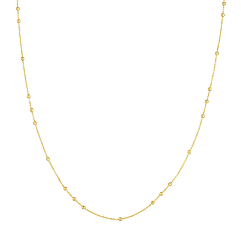 14K Gold 3+1 Bead Stations Necklace