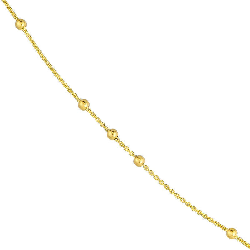 14K Gold 3+1 Bead Stations Necklace