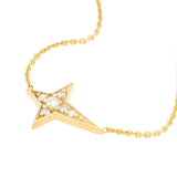 14K Gold Diamond Tapered Cross Pendant Necklace