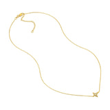 14K Gold Diamond Tapered Cross Pendant Necklace