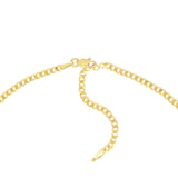 14K Gold Graduated Diamond Bezel Curb Chain Necklace