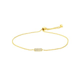 14K Gold Mini Diamond Dog Tag Bracelet