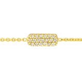 14K Gold Mini Diamond Dog Tag Bracelet