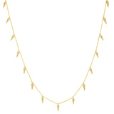14K Gold Diamond Spear Drop Necklace