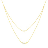 14K Gold Layered Diamond Bezel Necklace
