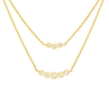 14K Gold Layered Diamond Bezel Necklace