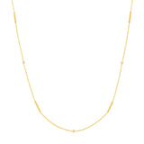 14K Gold Diamond Bezel and Bar Necklace