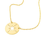 14K Gold Hollow Compass Pendant