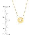 14K Gold Hollow Compass Pendant