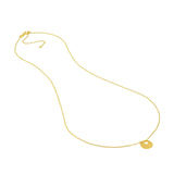 14K Gold Cutout Heart Love Disc Pendant