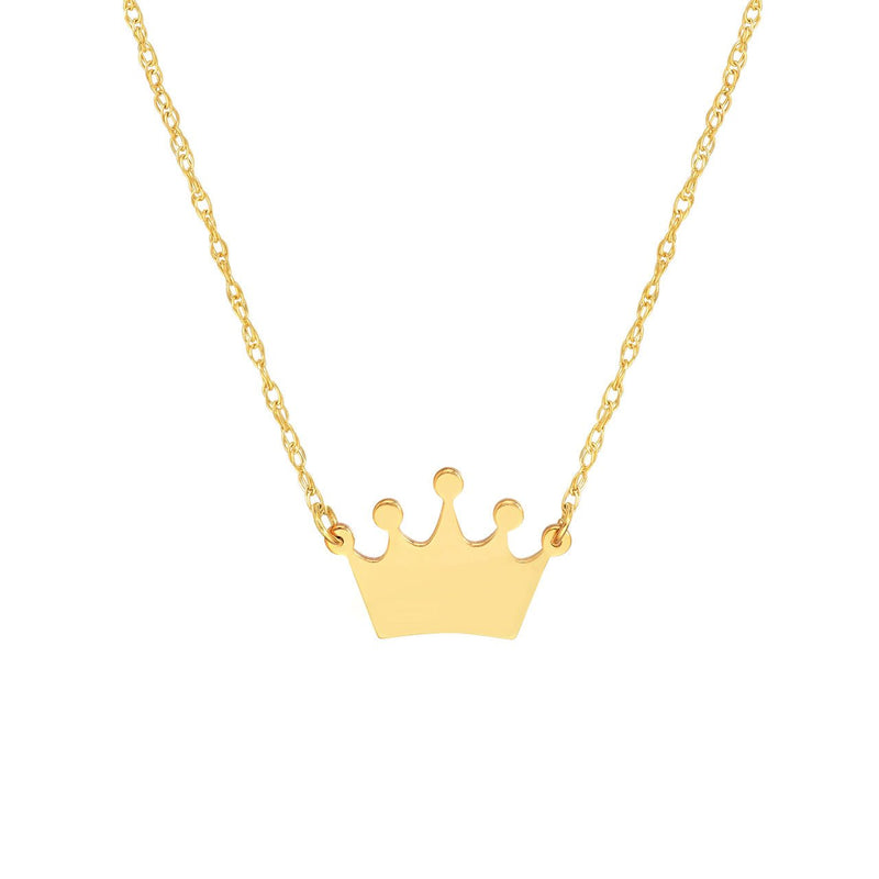 14K Gold Mini Crown Pendant