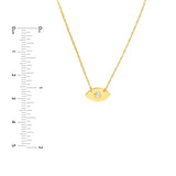 14K Gold Diamond Evil Eye Pendant Necklace