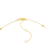 14K Gold Virgin Mary with Cross Beaded Necklace