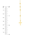 14K Gold Virgin Mary with Cross Beaded Necklace
