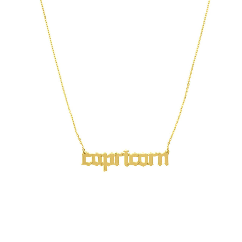 14K Gold Old English Horoscope Pendant