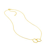 14K Gold Interlocking Hexagon Rings Pendant Necklace