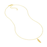 14K Gold Feather Pendant Necklace