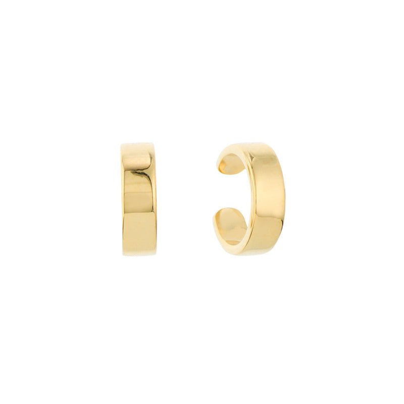 14K Gold Squared Huggie Earrings