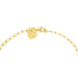 14K Gold Crown Charm Paper Clip Bracelet