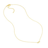 14K Gold Diamond Chiclet Pendant Necklace