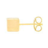 14K Gold Mini Cube Stud Earrings
