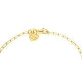 14K Gold Heart Charm Paper Clip Bracelet