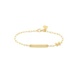 14K Gold Paper Clip Chain ID Butterfly Bracelet