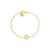 14K Gold Paper Clip Paw ID Bracelet