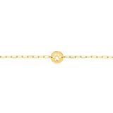 14K Gold Paper Clip Paw ID Bracelet