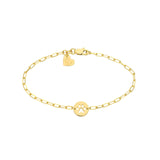 14K Gold Paper Clip Paw ID Bracelet
