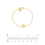 14K Gold Paper Clip Paw ID Bracelet