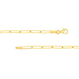 14K Gold Two Diamond Bezel Paper Clip Necklace
