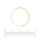 14K Gold Half Paper Clip Half Curb Chain Bracelet