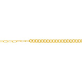 14K Gold Half Paper Clip Half Curb Chain Bracelet