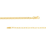 14K Gold Half Paper Clip Half Curb Chain Bracelet