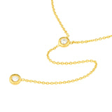 14K Gold Adjustable Diamond Bezel Y Necklace