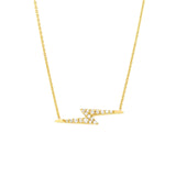 14K Gold Diamond Lightning Bolt Necklace