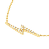 14K Gold Diamond Lightning Bolt Necklace