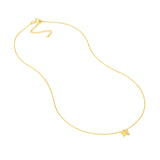 14K Gold Half Diamond Butterfly Pendant Necklace