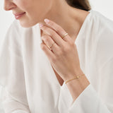 14K Gold Half Paper Clip Half Double Rolo Chain Heart Bracelet