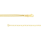 14K Gold Half Paper Clip Half Double Rolo Chain Heart Bracelet