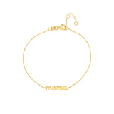 14K Gold Mama Nameplate Adjustable Bracelet
