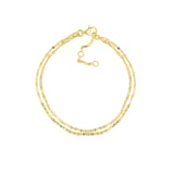 14K Gold Valentino and Hammered Forzentina Layered Chain Bracelet