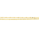 14K Gold Valentino and Hammered Forzentina Layered Chain Bracelet