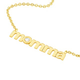 14K Gold Lowercase Diamond Momma Necklace