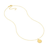 14K Gold Diamond Framed Disk Pendant Necklace