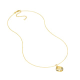 14K Gold Fluted Palm Tree Disc Pendant Necklace