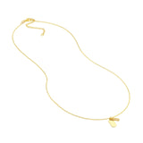 14K Gold Mini Double Dog Tag Diamond Pendant Necklace
