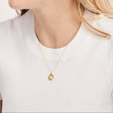 14K Gold Fluted Elephant Disc Pendant Necklace