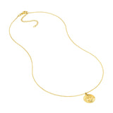14K Gold Fluted Paw Disc Pendant Necklace